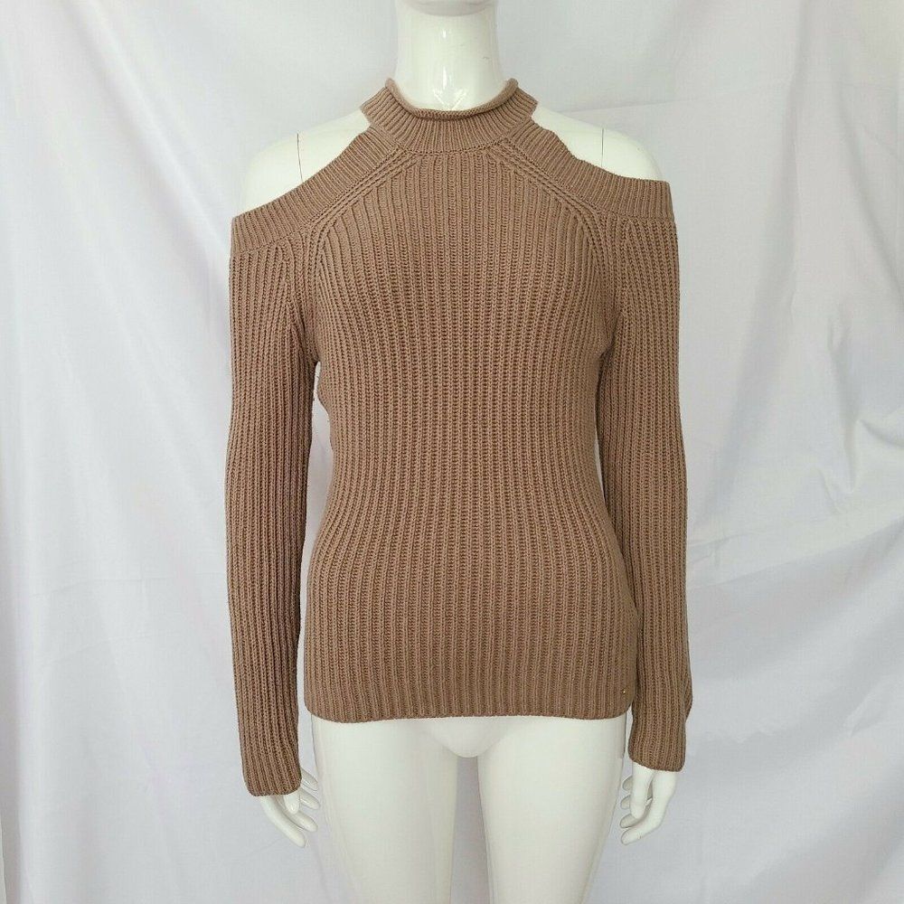 Guess Small Brown Cold‎ Shoulder Pullover